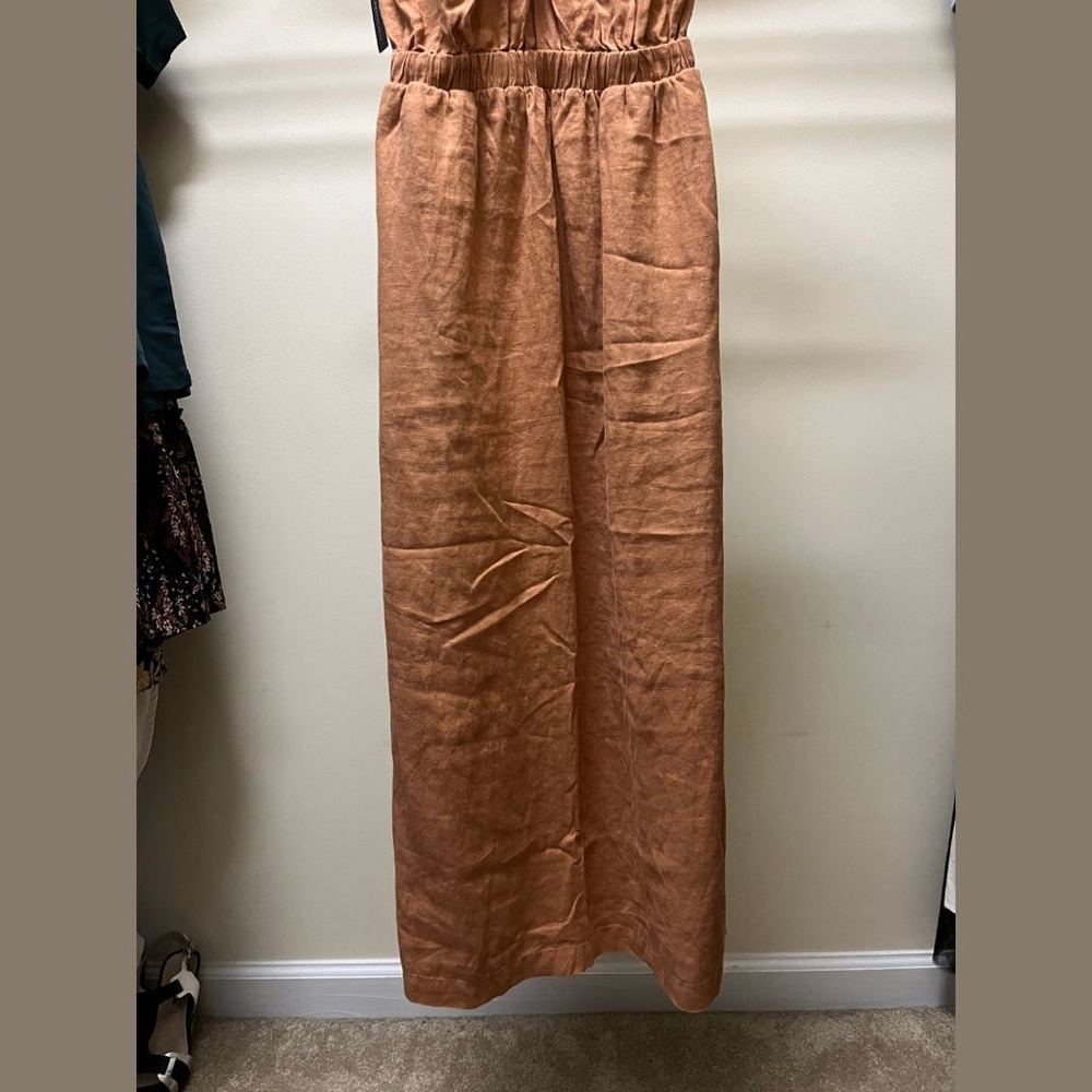Anthropologie Cloth & Stone NWT linen cross-halter maxi dress (small) - Picture 7 of 11